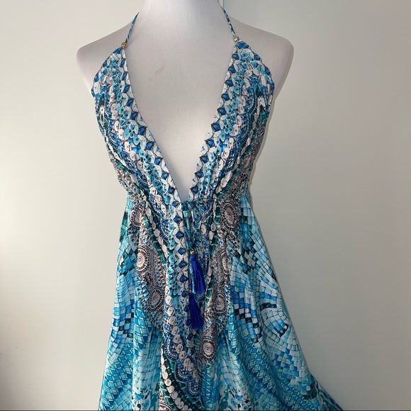 Watercolor Hi-lo Maxi Cover Up Dress - Picture 4 of 16